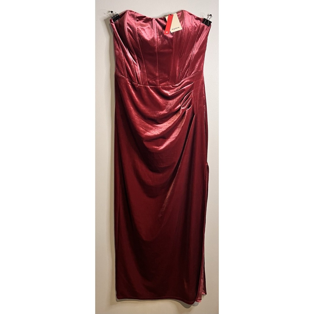 NWT Popilush Strapless Velvet Ruched Sculpting Corset Gown Sz XL MSRP $154